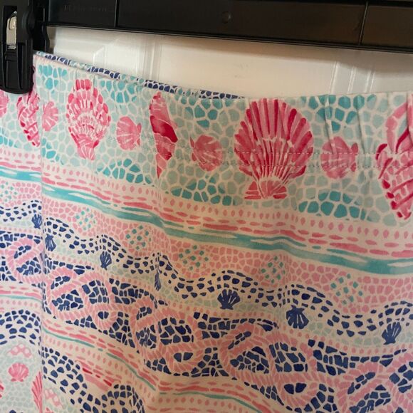 Talbots Cotton Skirt XL Printed Seashell Preppy Pickleball Travel Resort - Picture 2 of 8